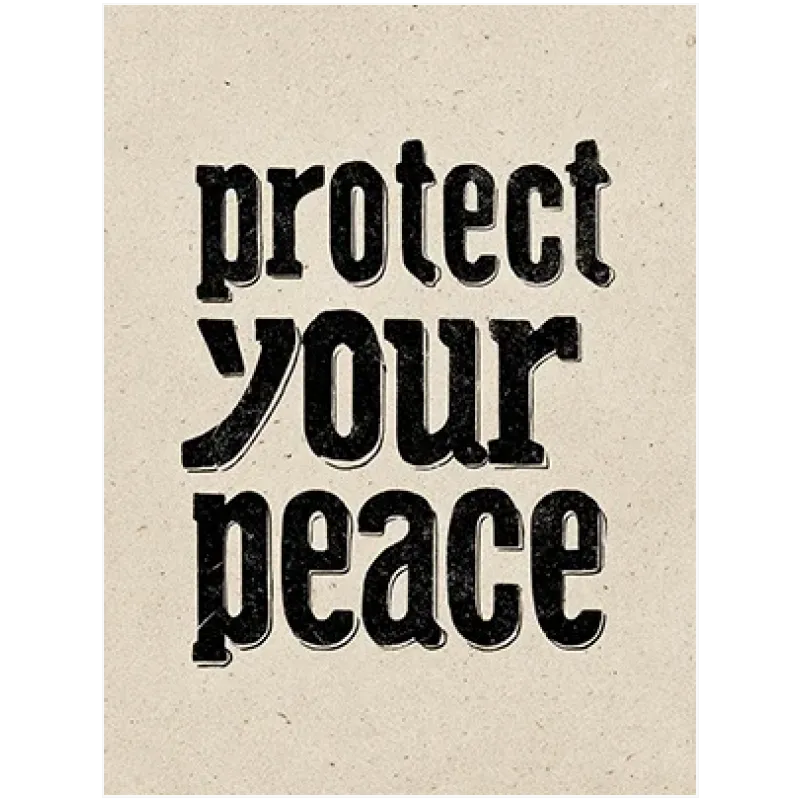Πίνακας Protect Your Peace Μινιμαλιστική Τυπογραφία Μπεζ
