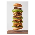 Floating Giant Layered Burger Modern Food Art