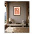 Αφηρημένες Γεωμετρικές Γραμμές Terracotta σε Minimal Beige Φόντο
