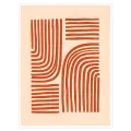Αφηρημένες Γεωμετρικές Γραμμές Terracotta σε Minimal Beige Φόντο