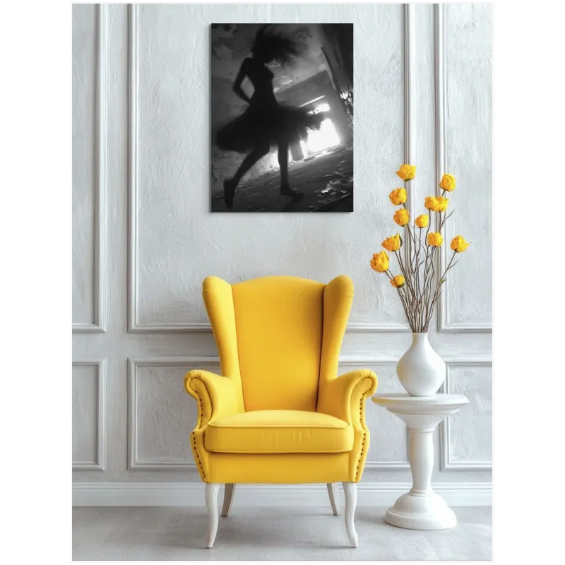 Dynamic Dancing Figure Black and White Art Print
