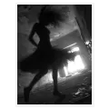 Dynamic Dancing Figure Black and White Art Print