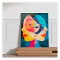 Abstract Modern Portrait Overlapping Faces Vibrant Colors