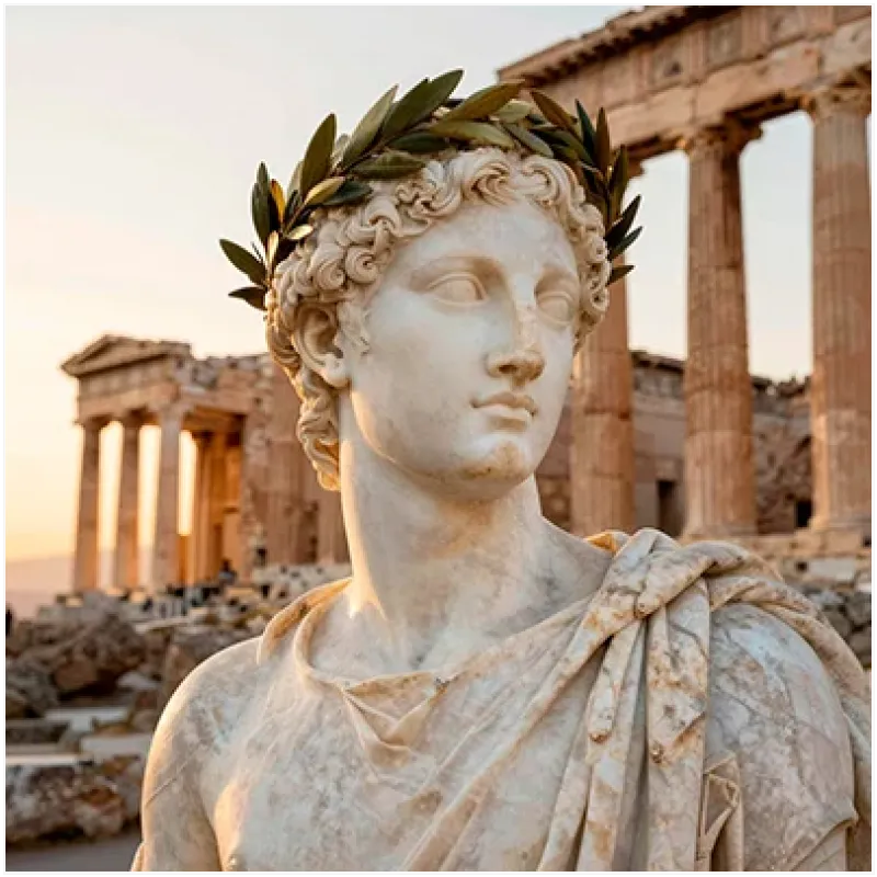 Άγαλμα Αρχαίου Έλληνα Κλασική Αρχιτεκτονική Πέτρινο