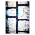 Abstract Geometric Composition with Bold Red Lines
