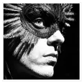 Masked Venetian Portrait Black and White Mystery