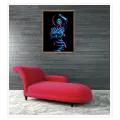 Γυναικείο Πορτραίτο Body Painting Neon Zebra Stripe