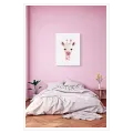 Μικρή Καμηλοπάρδαλη Cute Watercolor Pink Tones Canvas Art