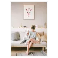 Μικρή Καμηλοπάρδαλη Cute Watercolor Pink Tones Canvas Art