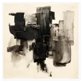 Abstract Brushstroke Composition Modern Black and White Art
