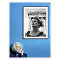 Classical Male Portrait Ancient Temple Black White