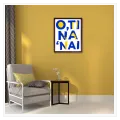Τυπογραφικός Πίνακας Ό,τι Να 'ναι Μοντέρνος Μπλε Κίτρινος