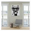 Abstract Man Portrait Line Sketch Black White