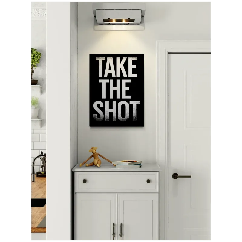 Πίνακας με Φράση Take The Shot Μοντέρνος Ασπρόμαυρος