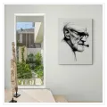 Πορτραίτο Sigmund Freud Αφηρημένο Γραμμικό Σχέδιο Μαύρο Λευκό