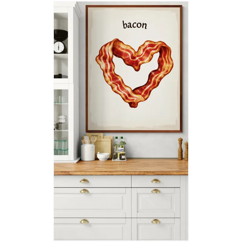 Bacon Heart Pop Art Food Illustration Print