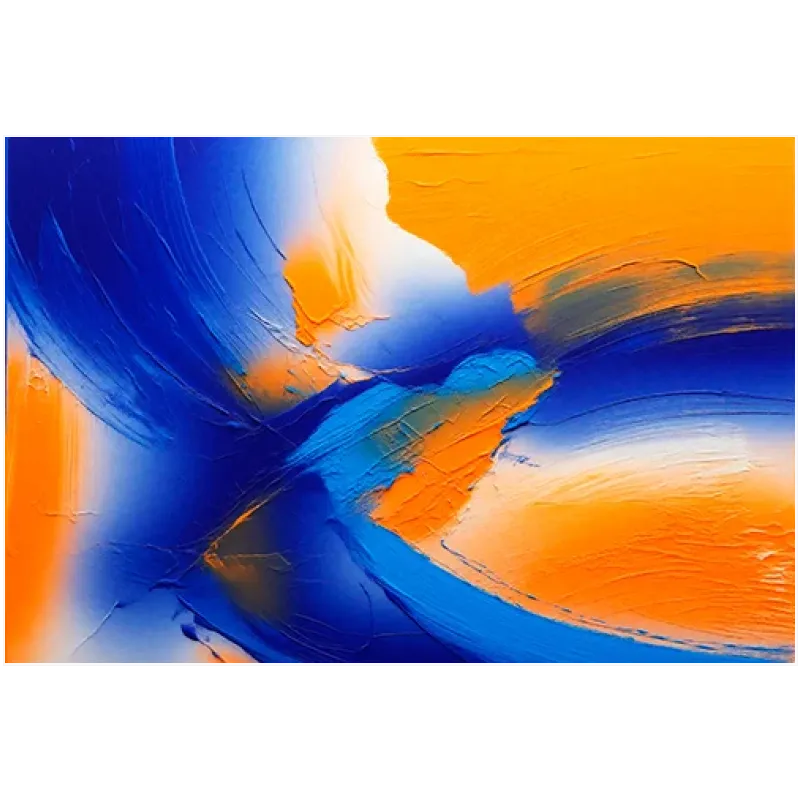 Abstract Dynamic Composition Blue and Orange Vibrant Strokes