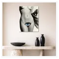 Surreal Female Body Blue Eye Black and White