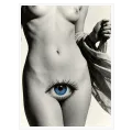 Surreal Female Body Blue Eye Black and White
