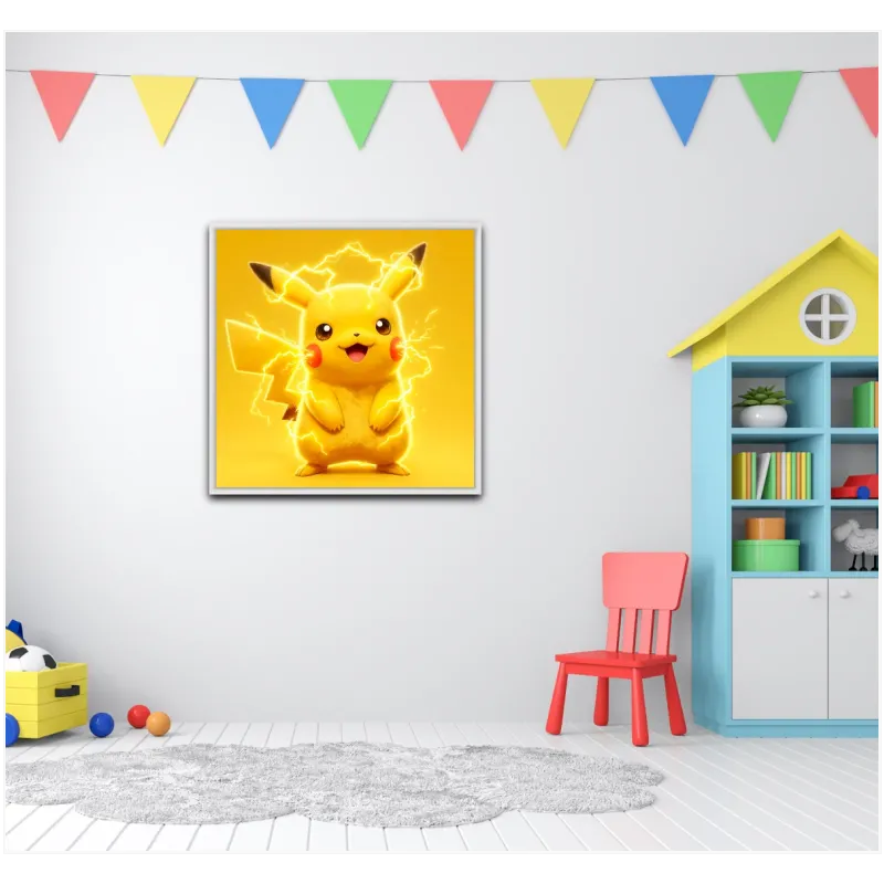 Πικατσού Anime 3D Παιχνιδιάρικο Θέμα σε Φωτεινό Κίτρινο