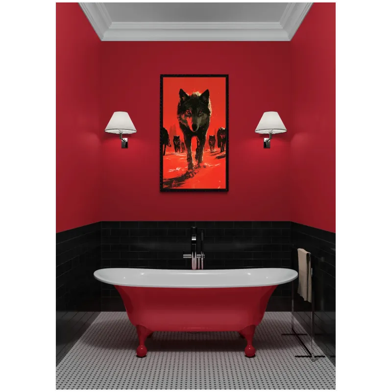 Wolf Pack Dynamic Artwork Red Background