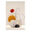 Abstract Organic Composition with Stones and Flowing Lines
