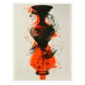 Abstract Vase Expressionism Orange and Black Art Print