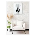 Surreal Female Body with Blossoms Black and White