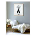 Surreal Female Body with Blossoms Black and White