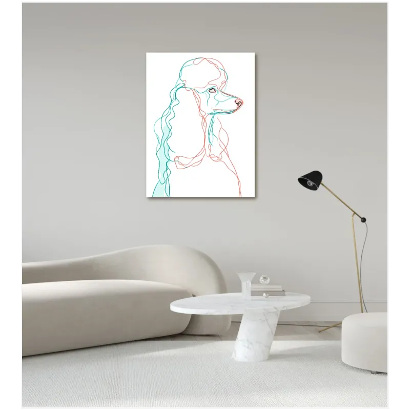 Αφηρημένο Πορτραίτο Κανίς Minimal Line Art