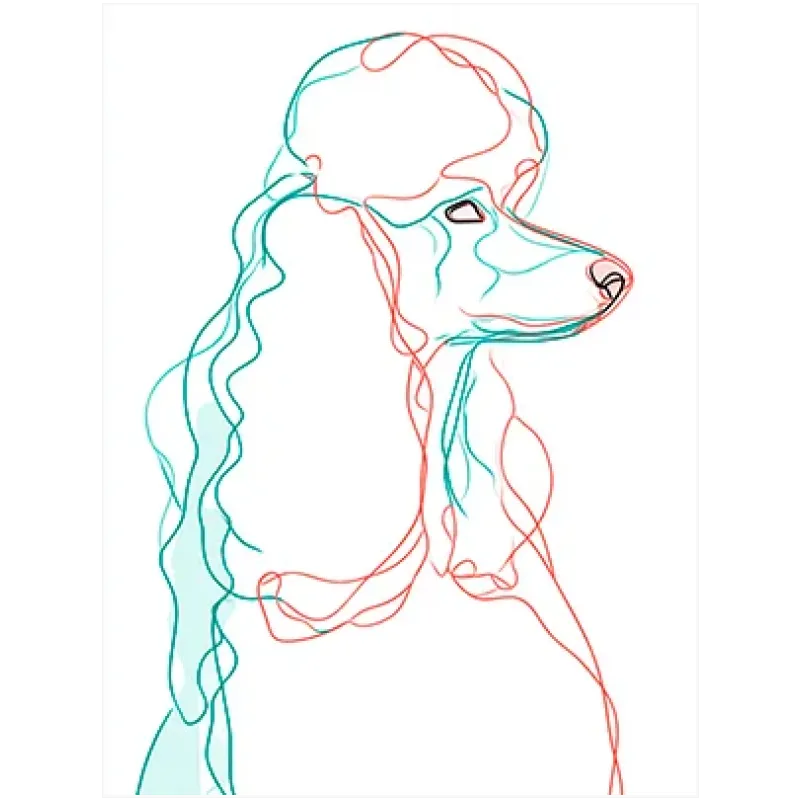 Αφηρημένο Πορτραίτο Κανίς Minimal Line Art
