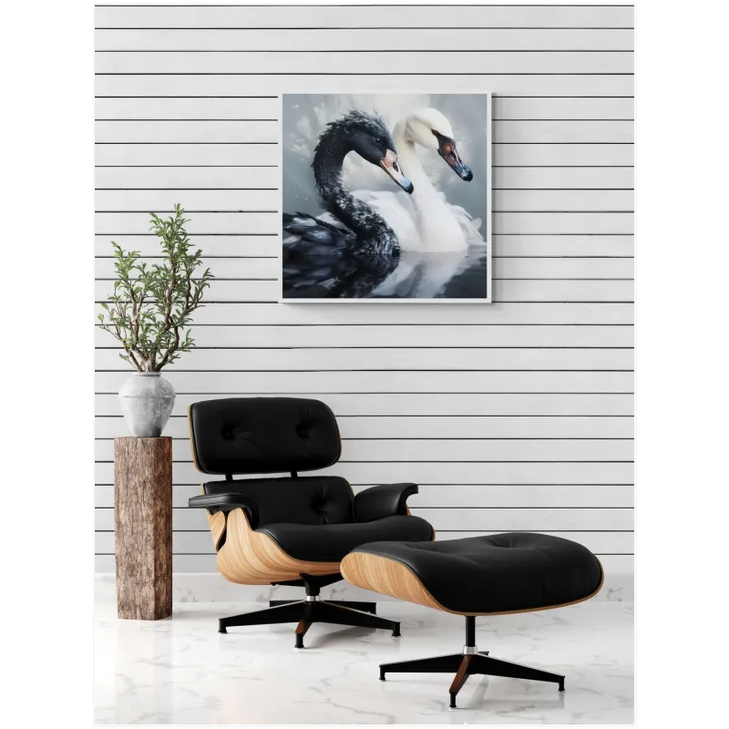 Black and White Swan Harmony Artwork