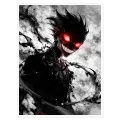 Σκοτεινός Anime Ήρωας Δυναμικό Πορτραίτο Μαύρο Κόκκινο