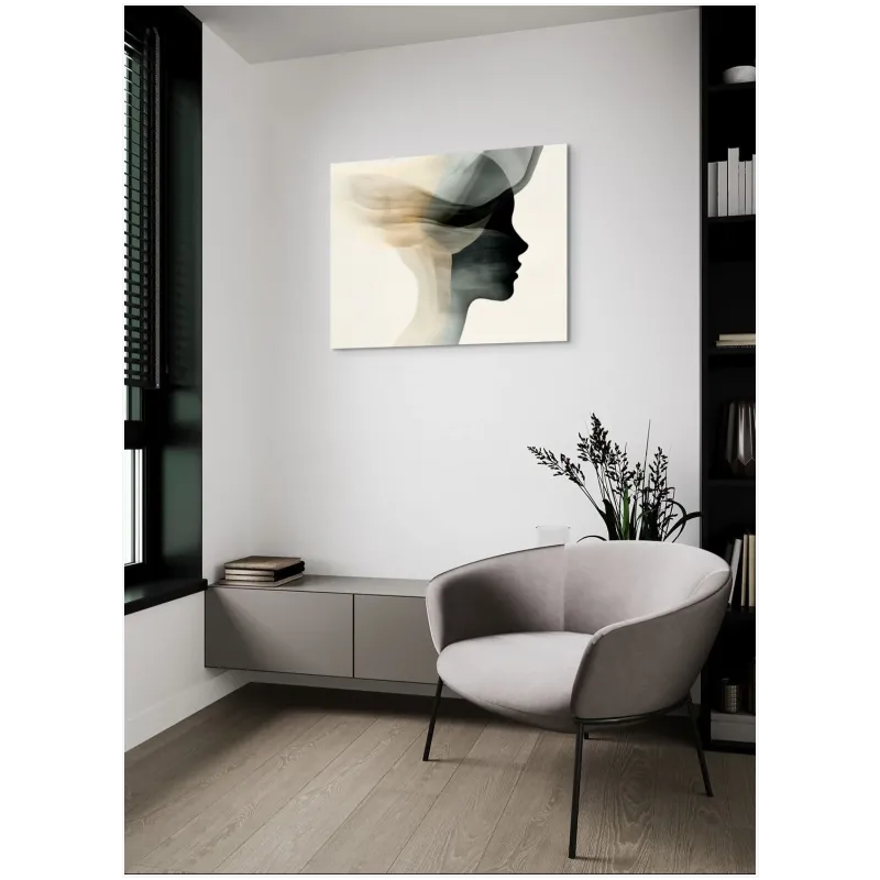 Abstract Female Portrait Ethereal Elegant Beige