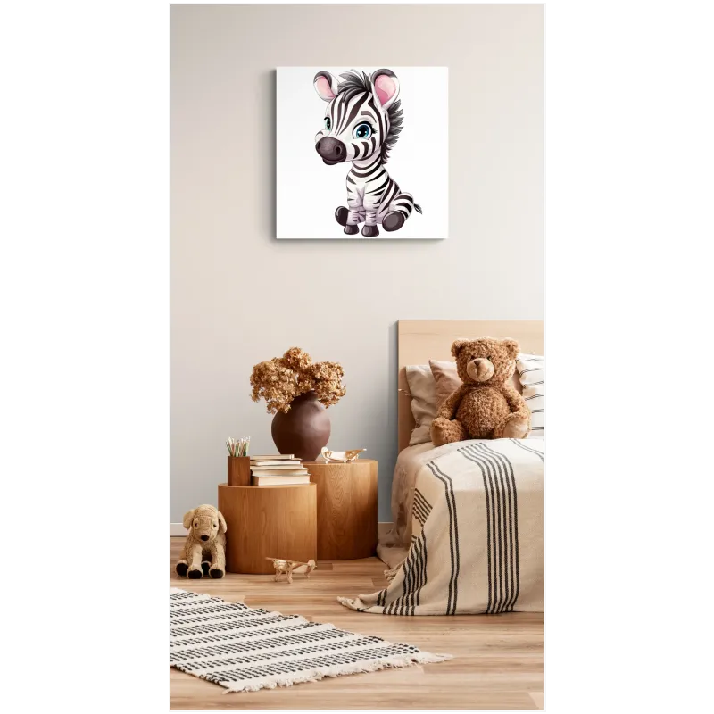 Cute Baby Zebra Cartoon Kids Illustration