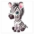Cute Baby Zebra Cartoon Kids Illustration