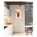Refreshing Cocktail Modern Illustration Red Yellow