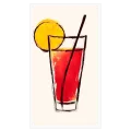 Refreshing Cocktail Modern Illustration Red Yellow