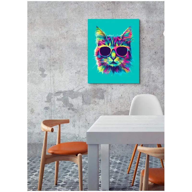 Γάτα με Γυαλιά Ηλίου Pop Art Πολύχρωμη