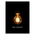 Φωτεινός Λαμπτήρας Με Φράση Stay Inspired Σε Μαύρο Φόντο