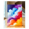 Vibrant Sunset Clouds Expressive Oil Painting Canvas