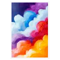 Vibrant Sunset Clouds Expressive Oil Painting Canvas