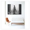 Elegance in Marble Classical Greek Dress Black and White
