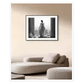 Elegance in Marble Classical Greek Dress Black and White