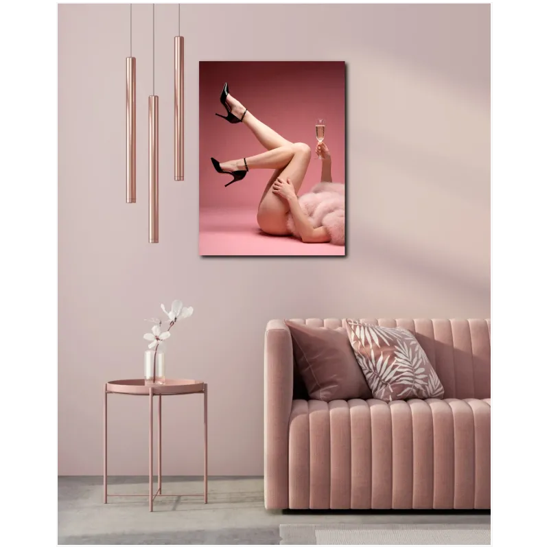 Ψηλοτάκουνα Γόβες και Καμπάνια Elegant Pink Wall Art