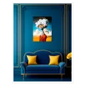 Surreal Virgo Portrait Canvas Art with Flowers and Wheat