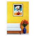 Surreal Virgo Portrait Canvas Art with Flowers and Wheat