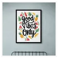 Πίνακας σε Καμβά Good Vibes Only με Καλοκαιρινά Φρούτα