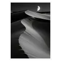 Desert Dunes with Moon Black White Landscape