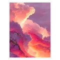 Abstract Ethereal Cloudscape Painting in Pink and Purple Shades